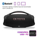 Caixa de Som Boombox Plus Bluetooth IP66 AWS-BBS-01B AIWA