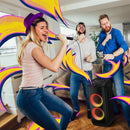 Caixa de Som Bluetooth Party Speaker Philips 1300W TAX4209/78 LED USB AUX Função Karaokê Cartão SD